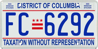 DC license plate FC6292