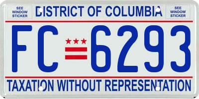 DC license plate FC6293