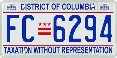 DC license plate FC6294