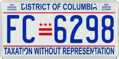 DC license plate FC6298