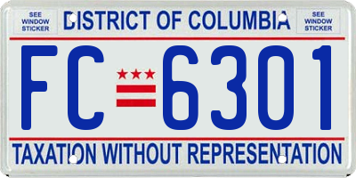 DC license plate FC6301