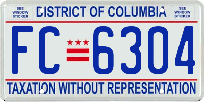 DC license plate FC6304