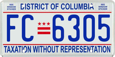 DC license plate FC6305