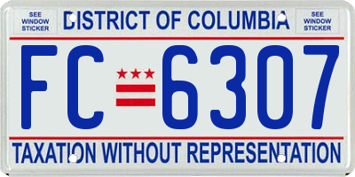 DC license plate FC6307