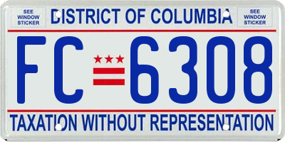 DC license plate FC6308