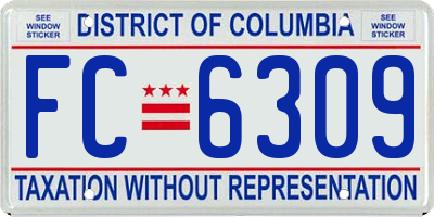 DC license plate FC6309