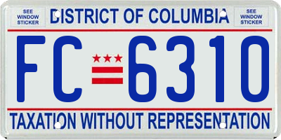 DC license plate FC6310