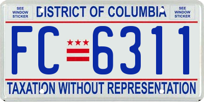 DC license plate FC6311