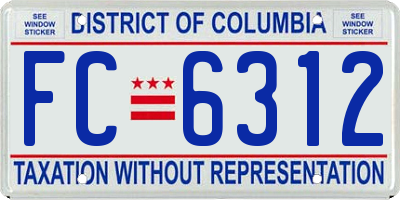 DC license plate FC6312