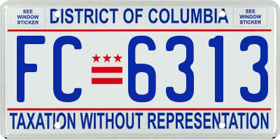 DC license plate FC6313