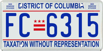 DC license plate FC6315