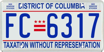 DC license plate FC6317