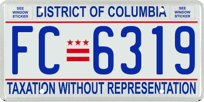 DC license plate FC6319