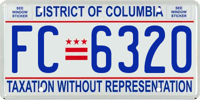 DC license plate FC6320