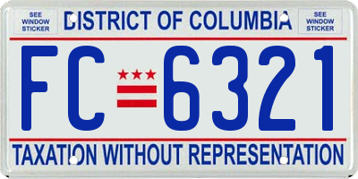 DC license plate FC6321