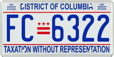 DC license plate FC6322