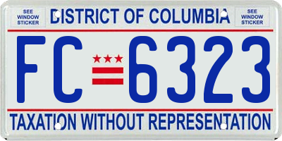 DC license plate FC6323