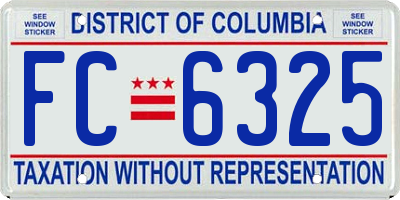 DC license plate FC6325