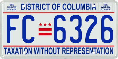 DC license plate FC6326