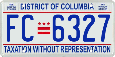 DC license plate FC6327