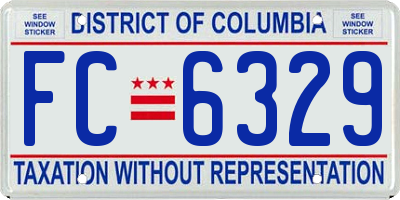 DC license plate FC6329