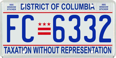 DC license plate FC6332