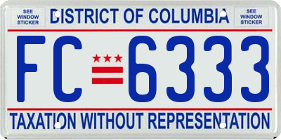 DC license plate FC6333