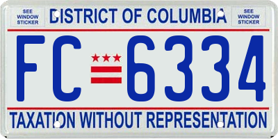 DC license plate FC6334