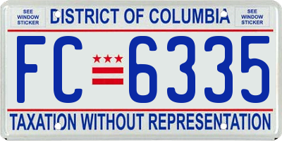 DC license plate FC6335