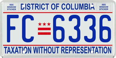 DC license plate FC6336