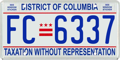 DC license plate FC6337