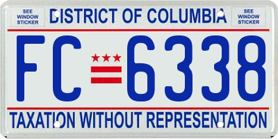 DC license plate FC6338