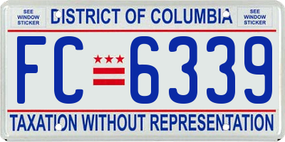 DC license plate FC6339