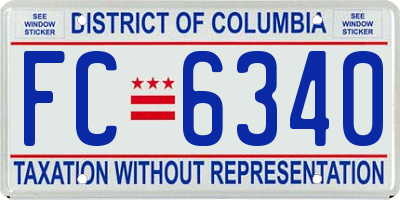 DC license plate FC6340