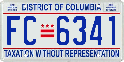 DC license plate FC6341