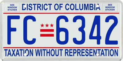 DC license plate FC6342