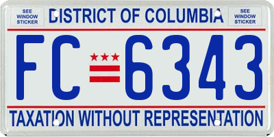 DC license plate FC6343