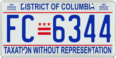 DC license plate FC6344