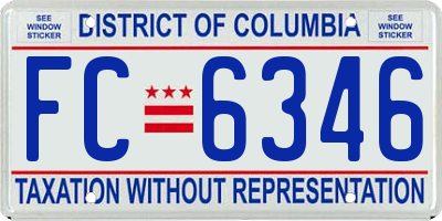 DC license plate FC6346