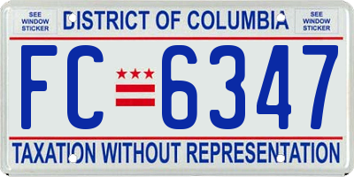 DC license plate FC6347