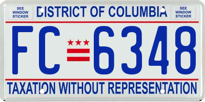 DC license plate FC6348