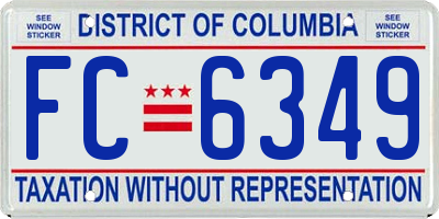 DC license plate FC6349