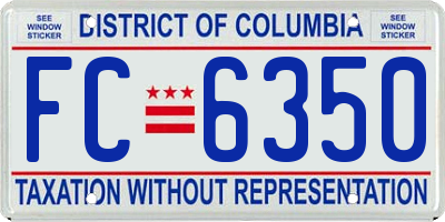 DC license plate FC6350