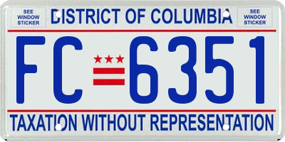 DC license plate FC6351