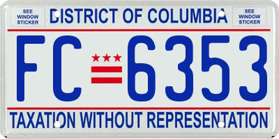 DC license plate FC6353