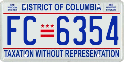 DC license plate FC6354