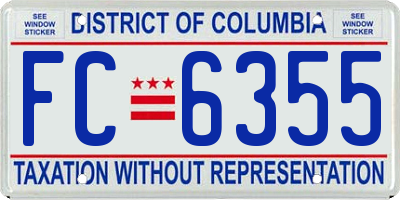 DC license plate FC6355