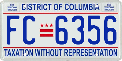 DC license plate FC6356