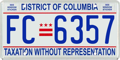 DC license plate FC6357