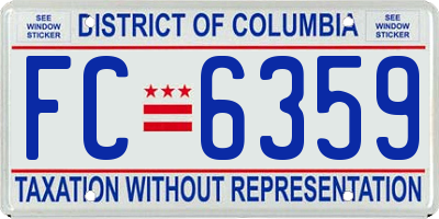 DC license plate FC6359